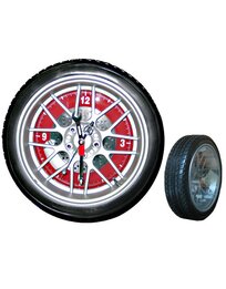 14" Tyre Clock, Red