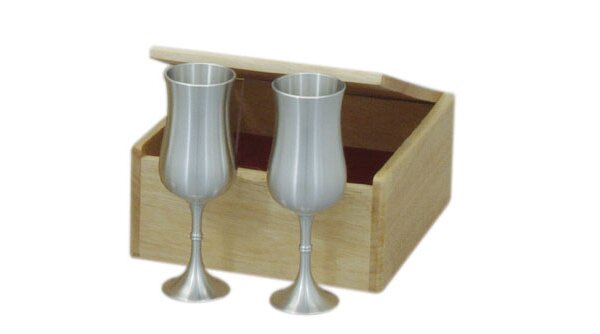 Pewter Tuilp Flute Pair