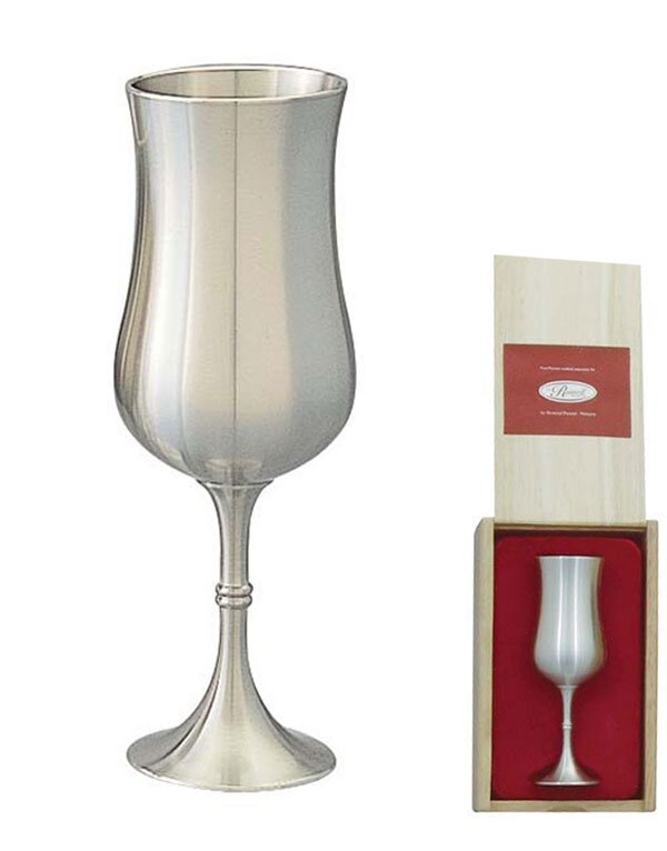 Pewter Tulip Flute in Wooden Gift Box