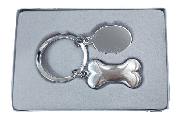 Dog Lover Keyring Tag with dogbone