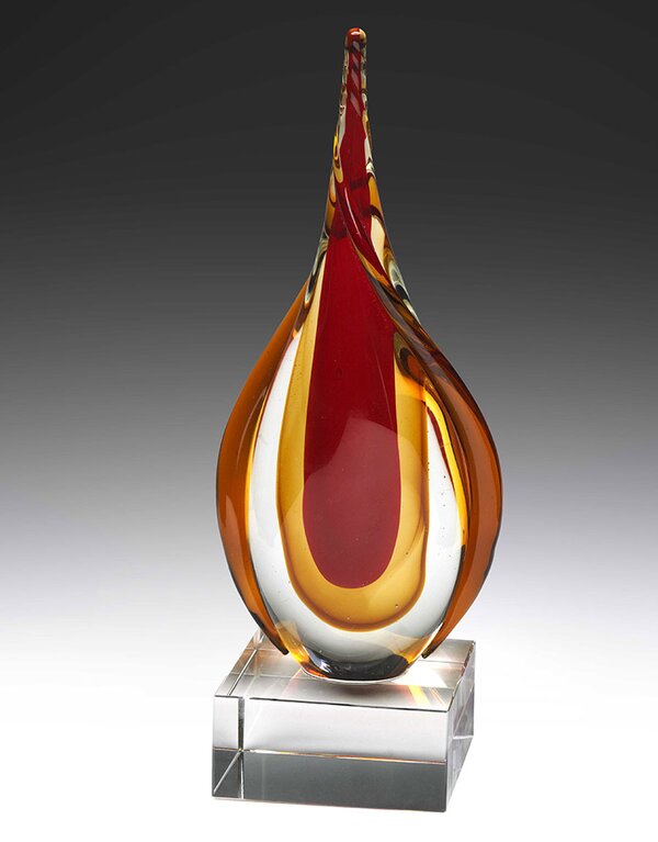 Art Glass Red Flame Award