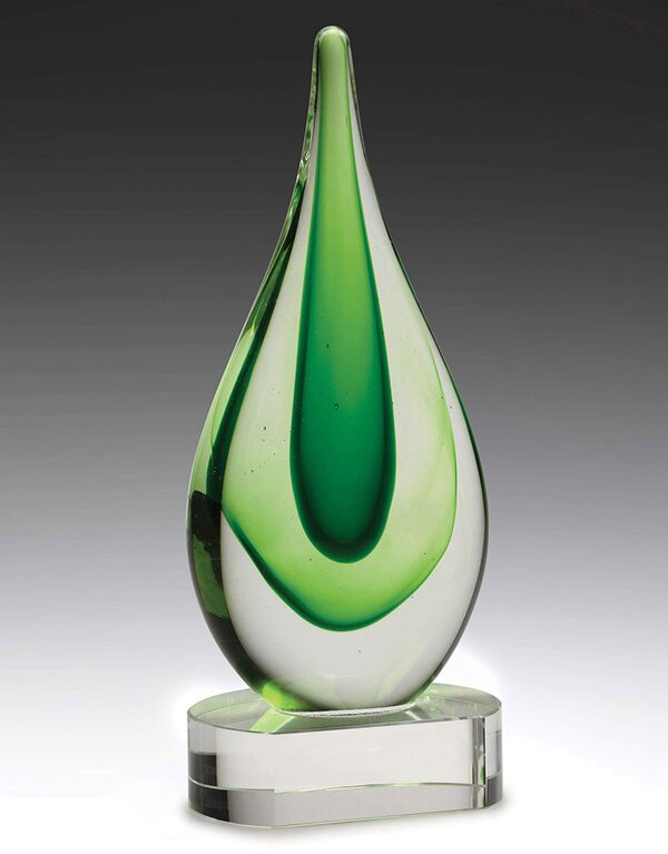 Art Glass Green Earth Flame Award