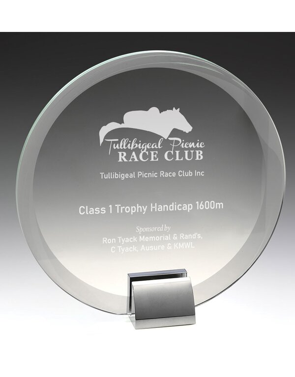 Clear Glass Circular Compass Award