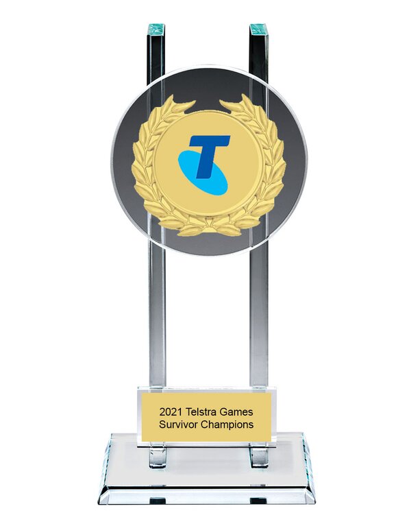 Glass Award Gold Wreath