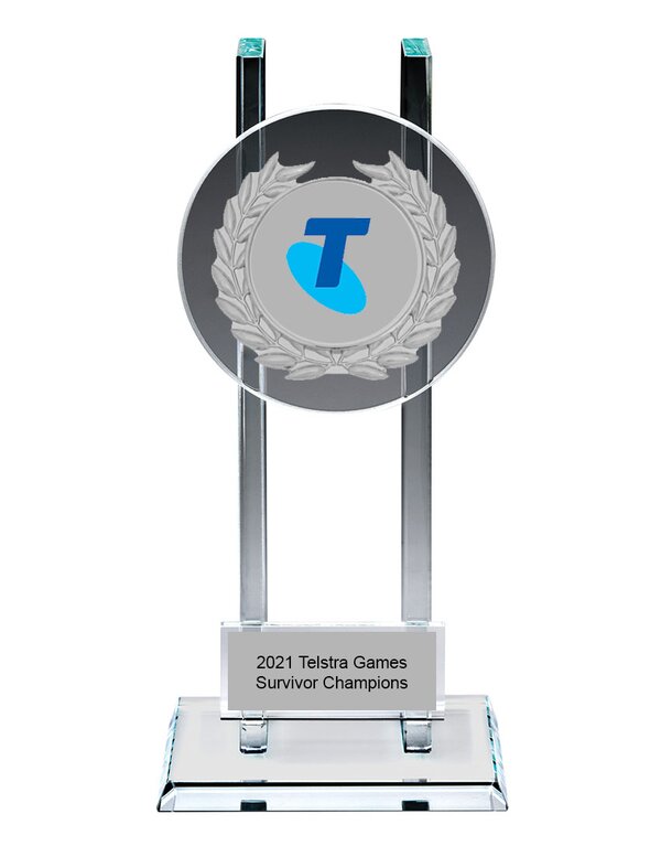 Glass Award Silver Wreath