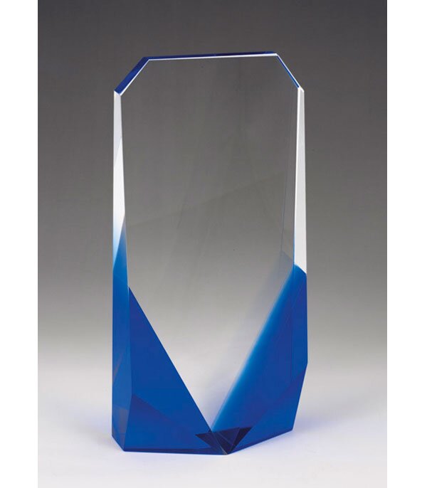 Crystal Award With Blue Trim