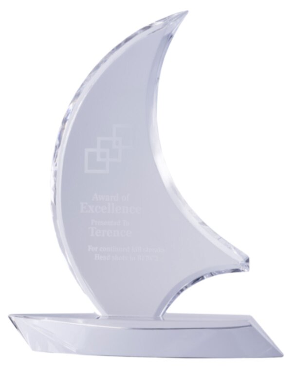 Ice Sail Boat Crystal Award