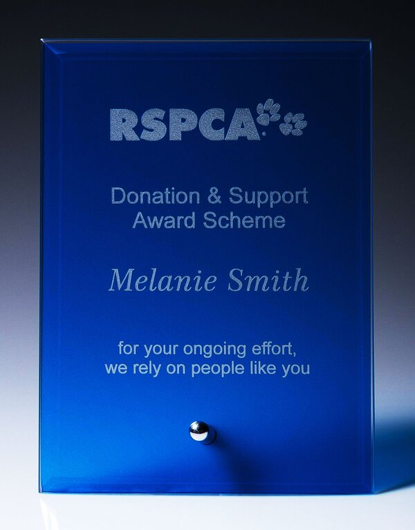 5mm Blue Glass Plaque