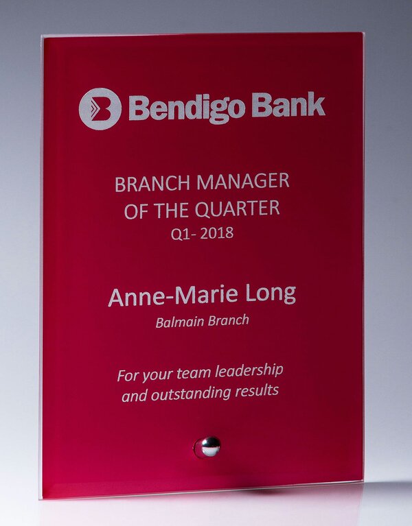 5mm Red Glass Plaque