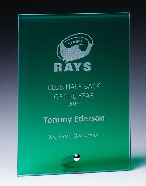 5mm Green Glass Plaque
