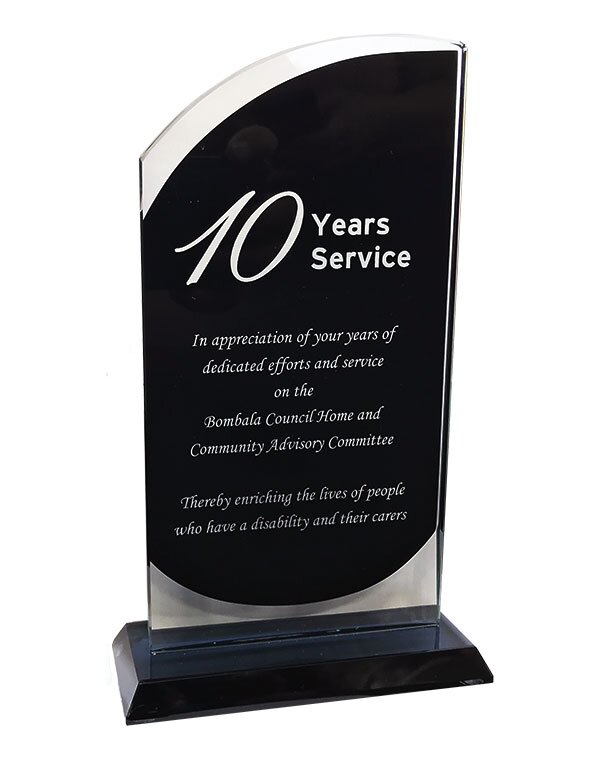 Black & Clear Glass Swerve Award