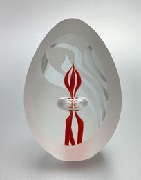 RED EGG-SHAPED CRYSTAL