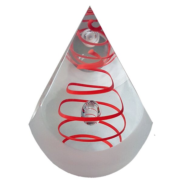 Crystal Pyramid Red Swirl