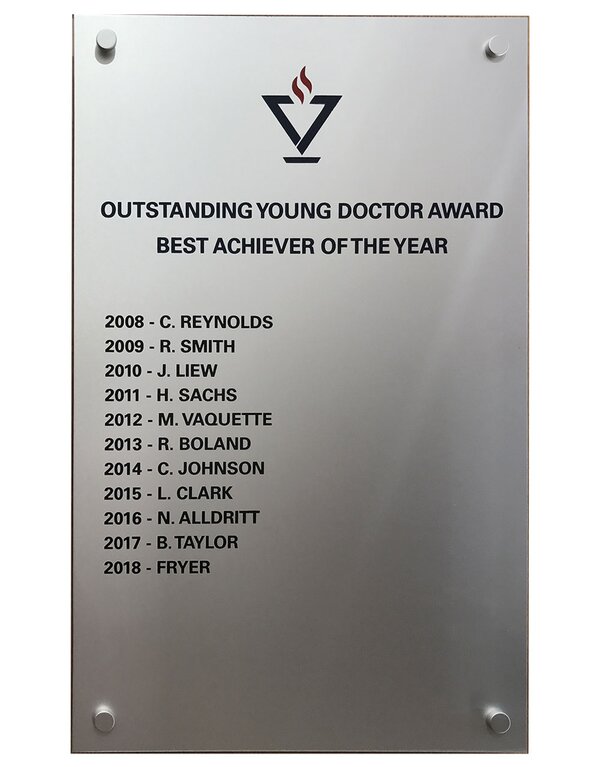Aluminium Perpetual Plaque with Vinyl Lettering