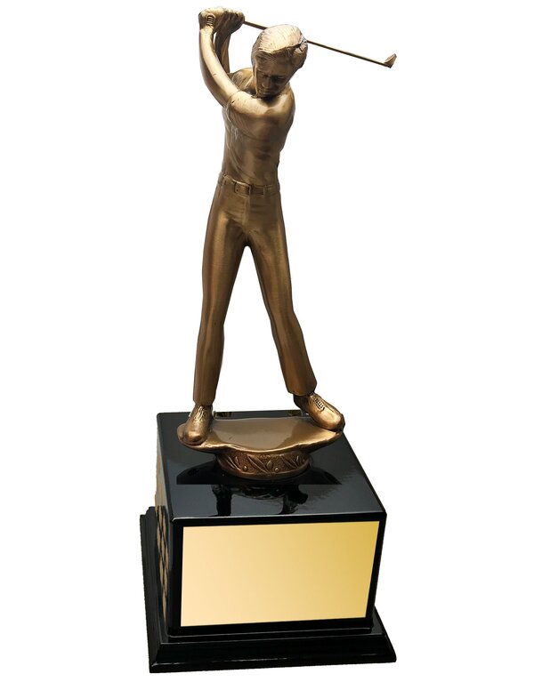 Cast Bronze Male Golfer Perpetual Trophy