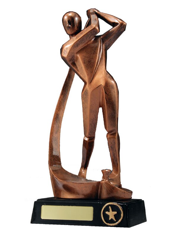 Abstract Golfer Bronze Finish